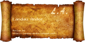 Landau Andor névjegykártya